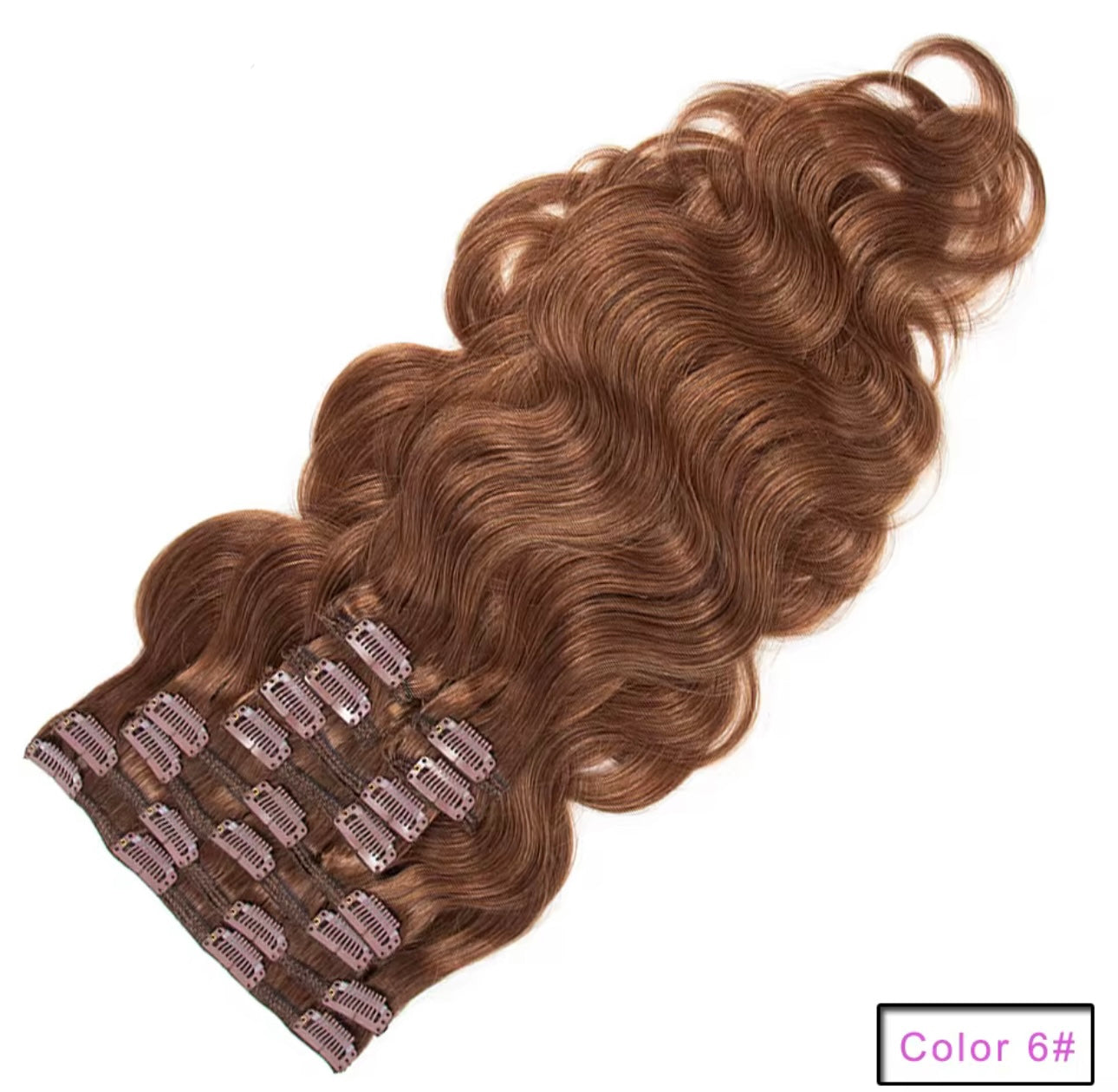 Clips Castaño Claro Ondulado