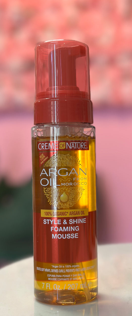 Creme Of Nature Argan Oil Foaming Mousse Activadora de rizos